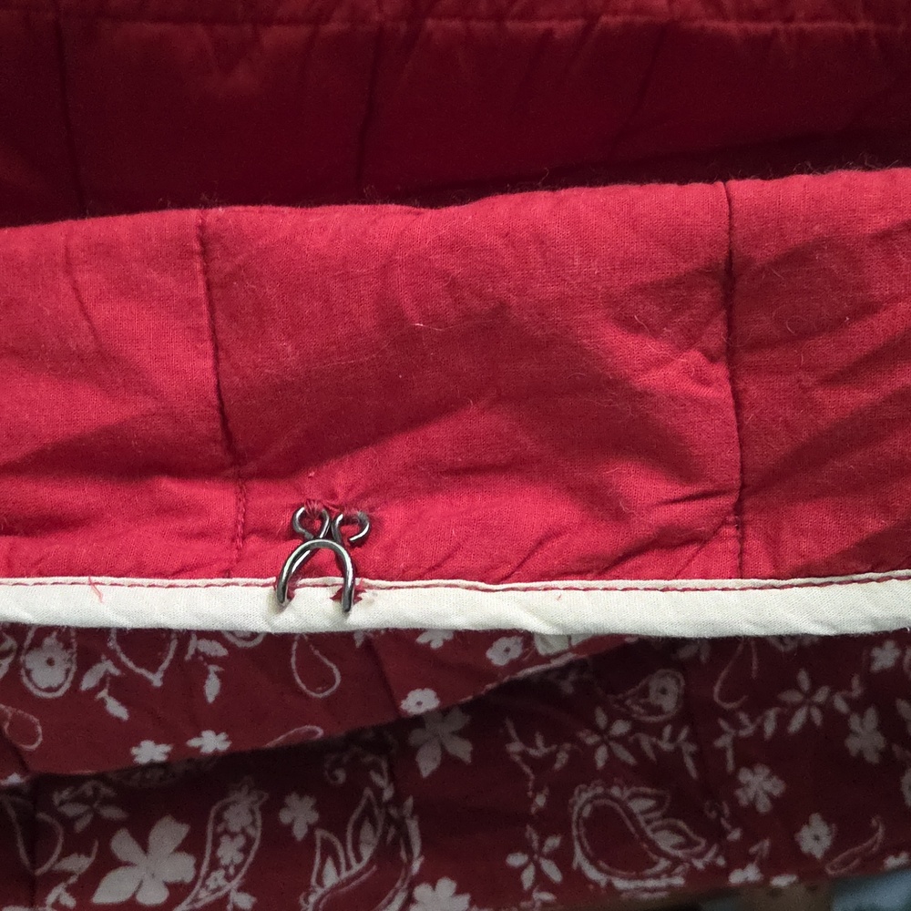 Free People Red and White Bomber Jacket - Picture 8 of 10